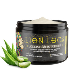Lion Locs front label showing product name and benefits