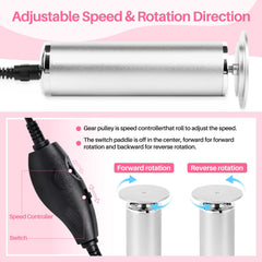 LIONVISON foot file motor detail highlighting power and smooth rotation benefit