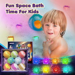 Lisotera colorful fizz in bathtub demonstrating vibrant dissolve and play