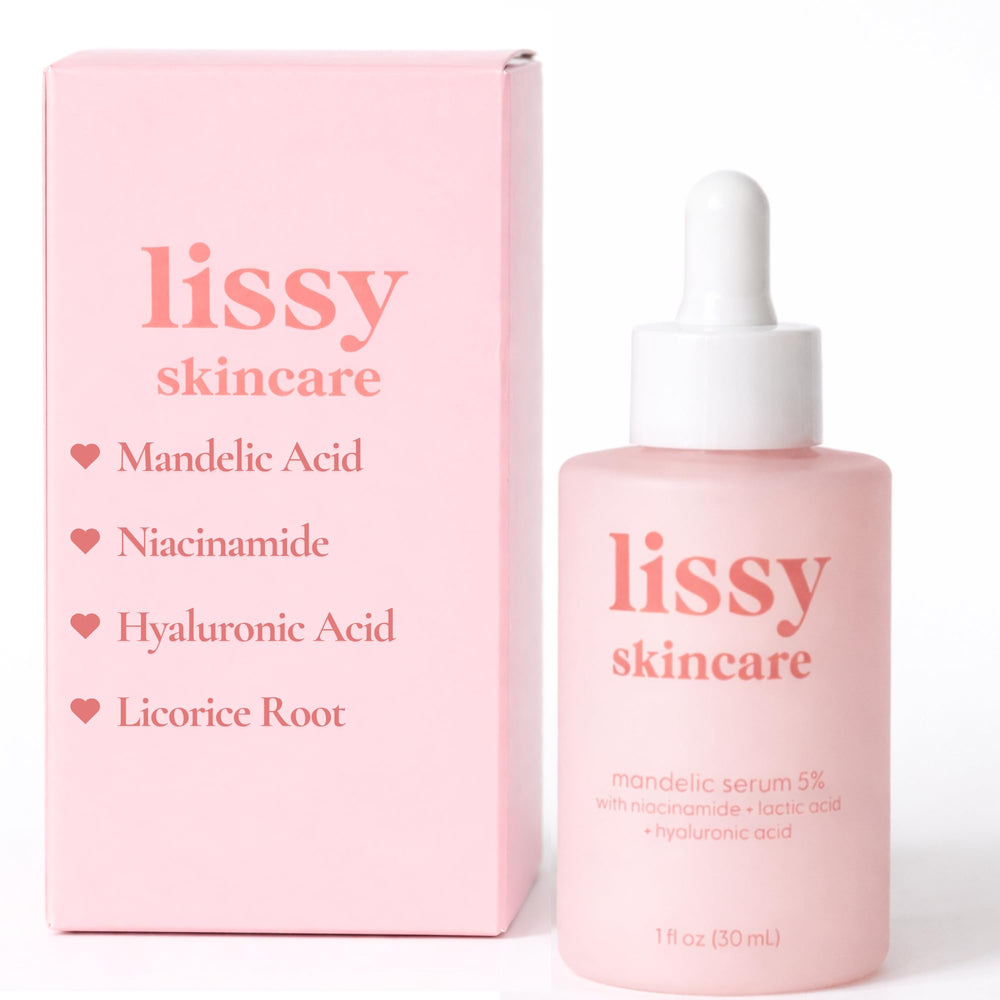 lissy skincare front bottle view showing sleek packaging and clear benefit