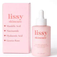 lissy skincare front bottle view showing sleek packaging and clear benefit