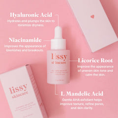lissy skincare pump dispensing a droplet for easy controlled application