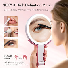 LitBear 10X magnifying side close detail for precise makeup