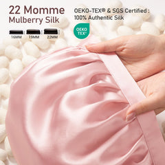 LitBear close up of 22 momme silk weave highlighting luxurious slip