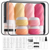 LitBear clear bag with travel bottles visible, keeps toiletries organized
