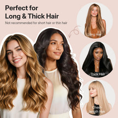 LitBear curler with ruler scale demonstrating 40-inch length for long hair coverage