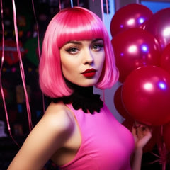 LIULIUBTY side profile displaying straight bob length and flat bangs
