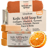 LivaClean front packaging showing four soap bars and sponge for clear presentation