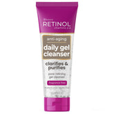 LIVAURA Retinol front packaging showing bottle and clear gel, gentle cleansing benefit