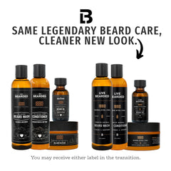 Live Bearded beard wash pump close-up demonstrating easy dispensing and clean lather