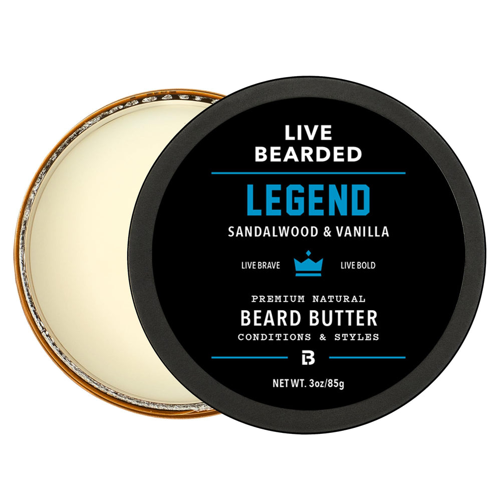 Live Bearded jar front showing label and scent, showcasing clean packaging benefit