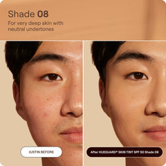 Live Tinted hueguard application with fingers for quick, even daily coverage