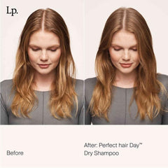 Living Proof spray action over roots demonstrating quick oil absorption