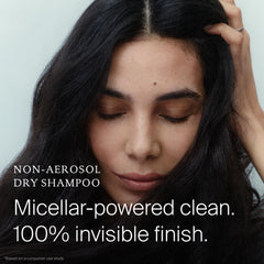 Living Proof on dark hair demonstrating invisible, clean finish