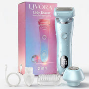 Livora front view showing sleek electroplated body and one-button control for easy grooming