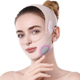 Lixuee front view of pink chin strap showing V-line support and comfortable fit