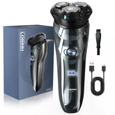 LOBINH front view of electric shaver showing ergonomic body and controls