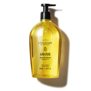 L'OCCITANE front bottle view showing almond shower oil, calming scent