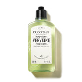 L'OCCITANE front bottle view showing citrus verbena label and elegant packaging benefit: clear product identity