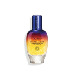 L'Occitane bottle front view showing elegant packaging and overnight benefit