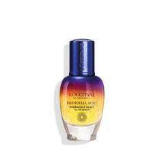 L'Occitane bottle front view showing compact 1.0 fl oz size and calming design benefits