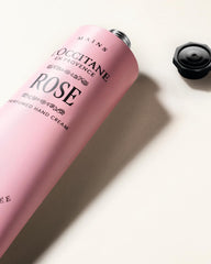 L'Occitane close-up label highlighting rose and shea butter