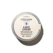L'OCCITANE jar front view showing label and organic shea butter branding for clear product ID