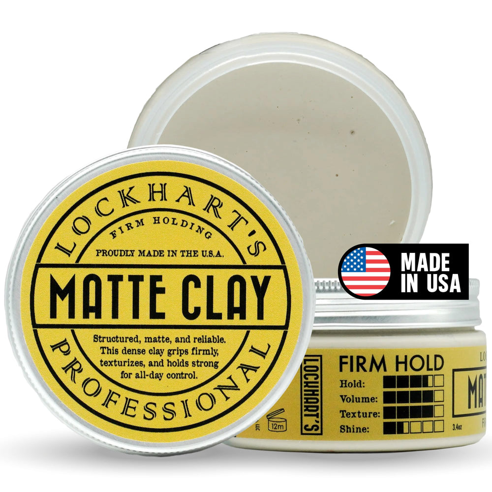 Lockhart's front tin showing branding and matte clay benefit hold