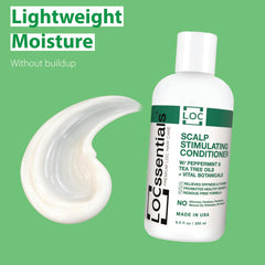 LOCssentials conditioner applied to scalp demonstrating soothing massage