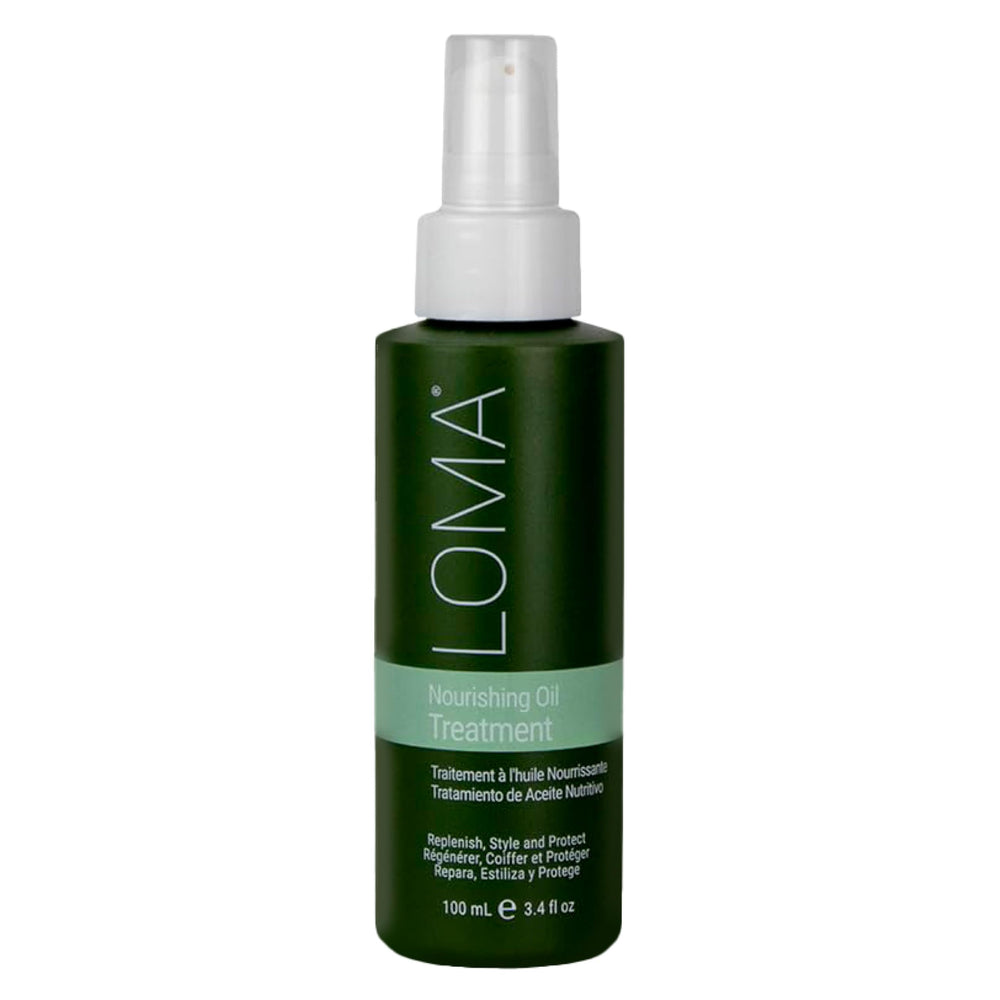 Loma bottle front view showing sleek packaging and size, promotes easy daily use