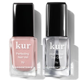 LONDONTOWN front packaging showing the Dusty Rose veil and high gloss top coat for easy identification and care