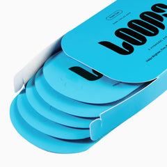 LOOPS close-up of a single hydrogel mask showing glossy smooth surface