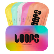 LOOPS kit front packaging showing five hydrogel masks and benefits