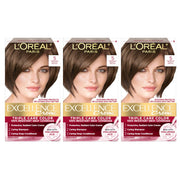 L'Oreal Paris front packaging showing full three-piece hair color kit benefit