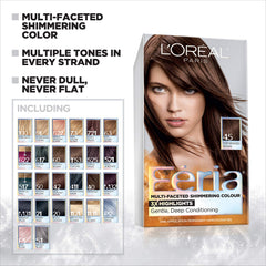 L'Oreal Feria color cream and developer tubes displayed for easy use
