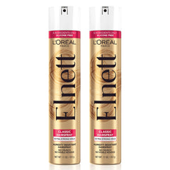 L'Oreal Paris Elnett front packaging showing product and 2-pack benefit