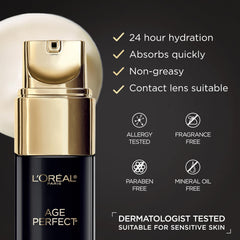 Applying L'Oreal Paris eye cream under eye to reduce puffiness and hydrate
