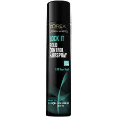 L'Oreal Paris front view of can showing label and bold-control benefit