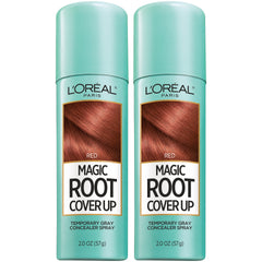 L'Oreal Paris front packaging showing red root spray benefits