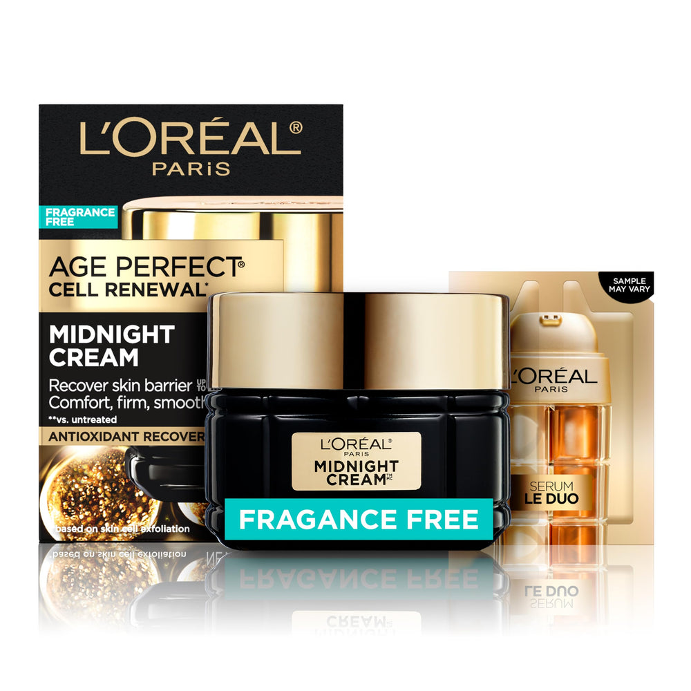 L'Oreal Paris front jar of Midnight Cream showing clean packaging and clear product identity