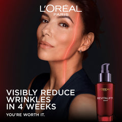 L'Oreal Paris texture close-up showing serum finish and smoother-skin benefit