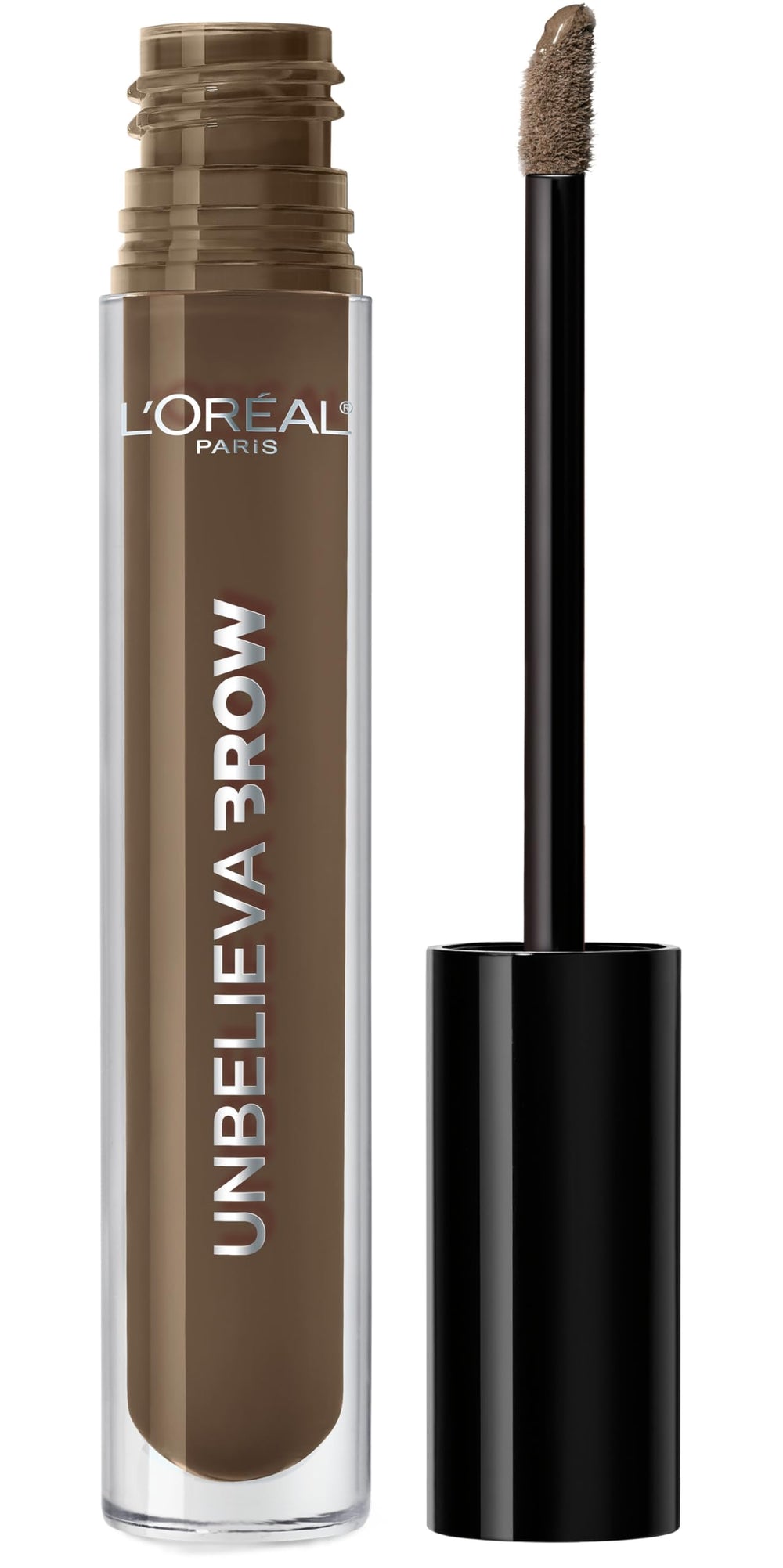 L'Oreal Paris front packaging showing compact tinted brow gel for long wear