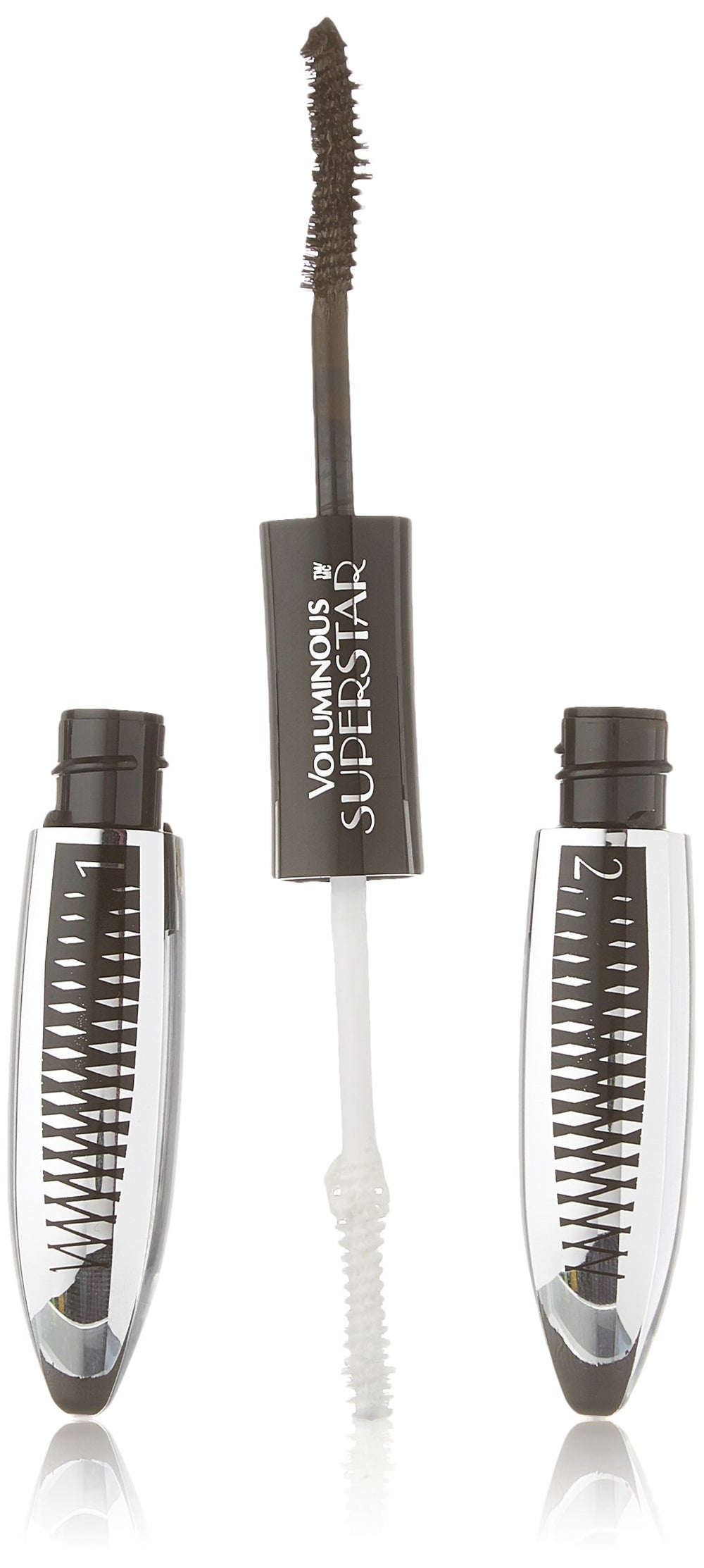 L'Oreal Paris front packaging showing dual primer and mascara, easy identification and benefits