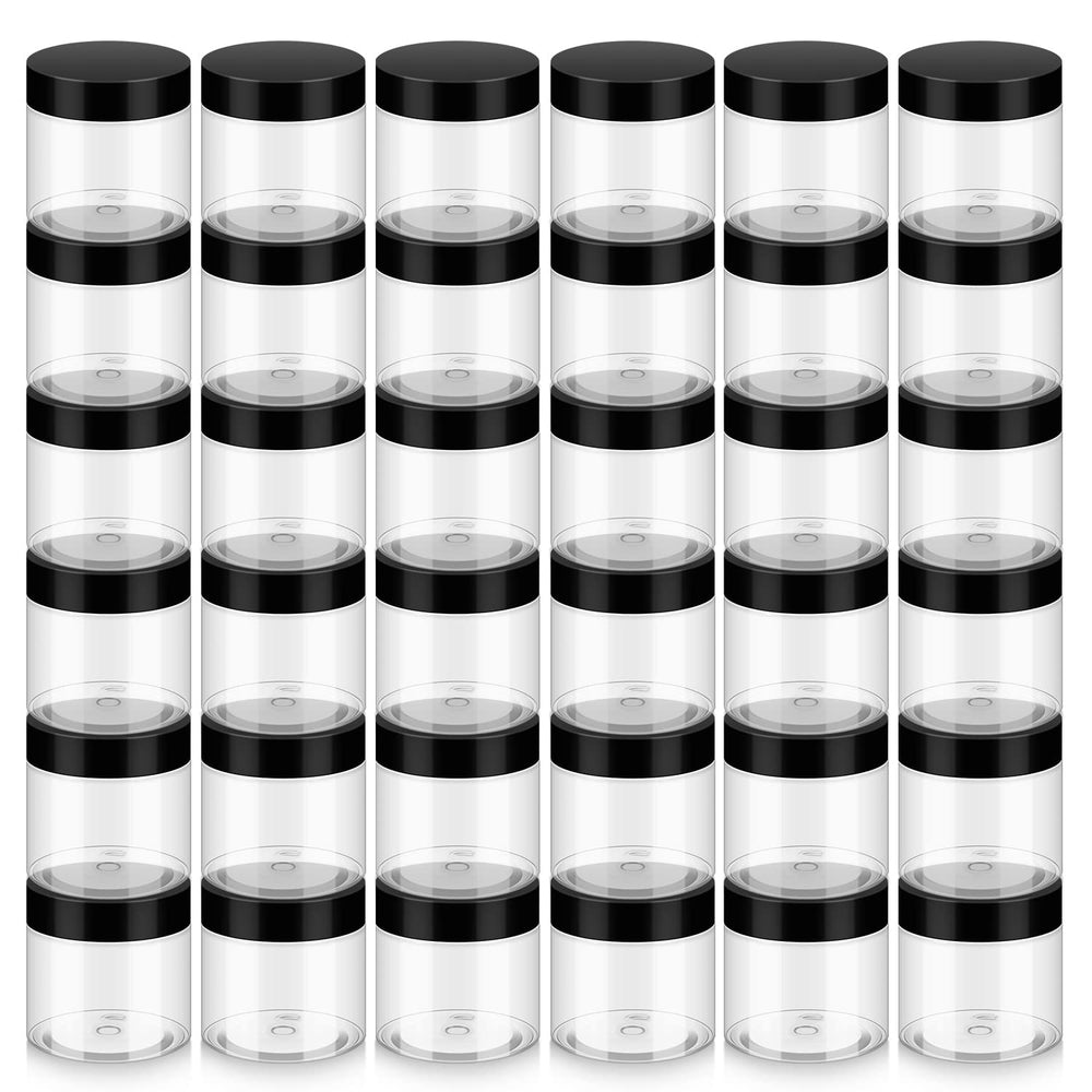 Loretoy clear 2 oz jar front view shows compact storage benefit
