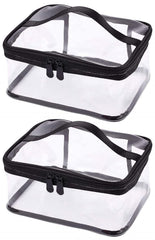Louise Maelys front view showing clear pouch and secure double zippers