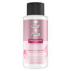 Love Beauty and Planet front bottle showing product and rose fragrance benefit