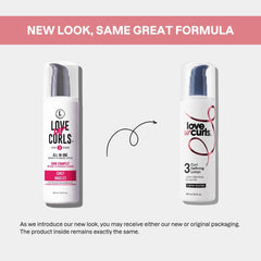 Love Ur Curls applied to damp hair demonstrating easy styling