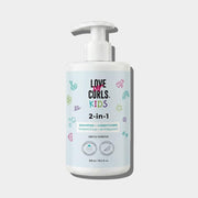 Love Ur Curls front bottle view showing label and 2-in-1 benefit for easy wash days