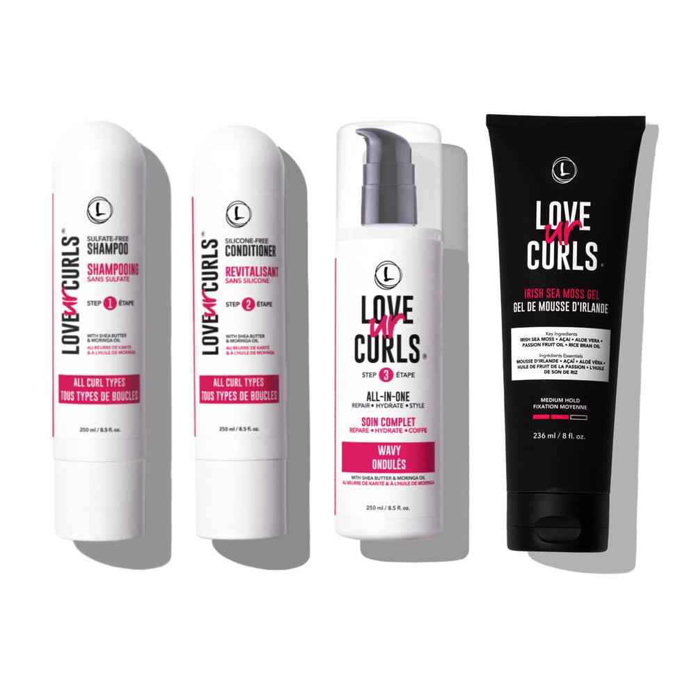 Love Ur Curls front packaging showing complete curl kit and benefits