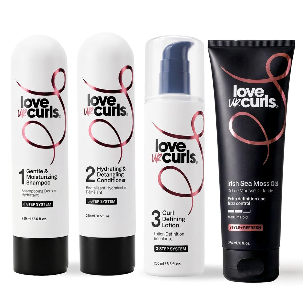 Love Ur Curls front packaging showing full curl kit and benefits